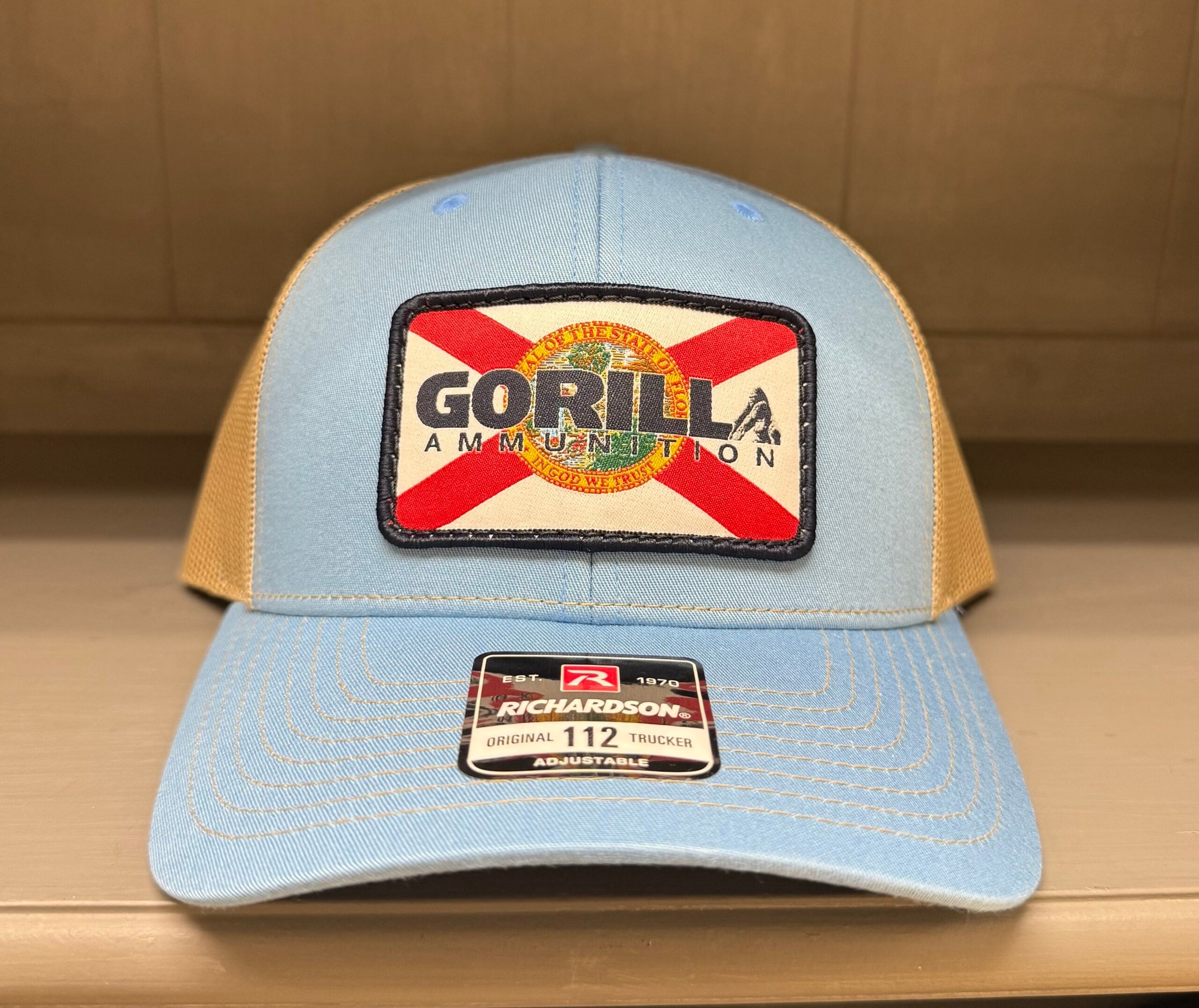 Florida Flag Trucker Hat - Columbia Blue/Khaki